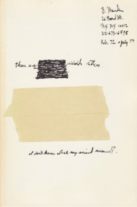 Suicide Notes--Brice Marden