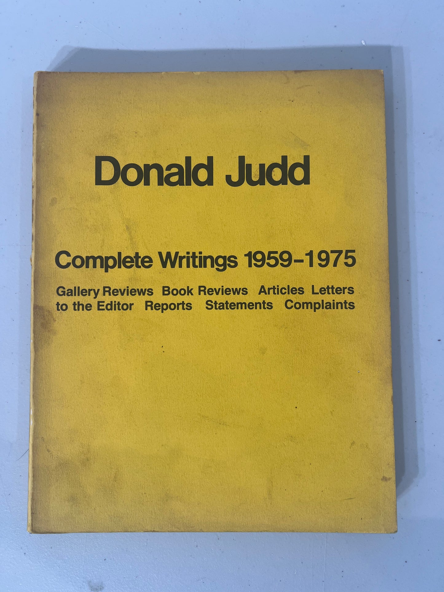 Donald Judd: Complete Writings 1959-1975