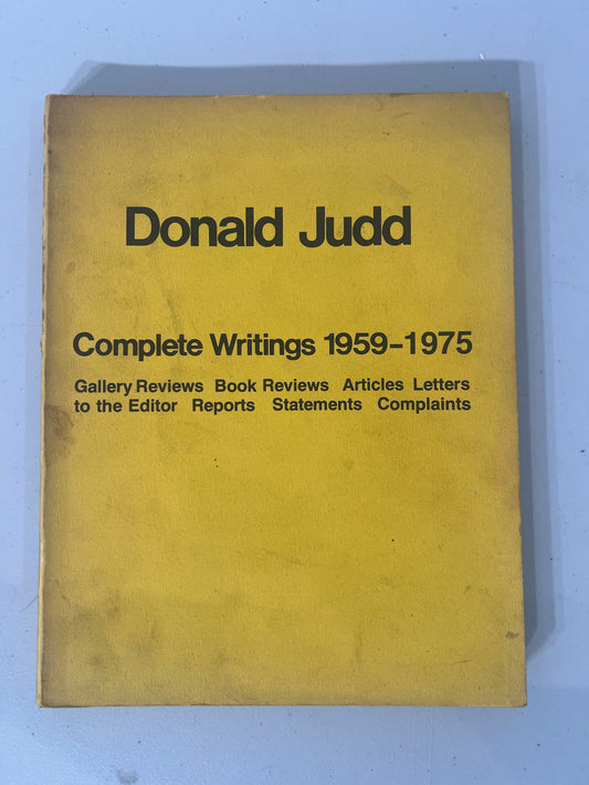 Donald Judd: Complete Writings 1959-1975